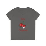 Juicy Frequency Cherries Ladies’ V-Neck T-Shirt