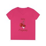 Juicy Frequency Cherries Ladies’ V-Neck T-Shirt