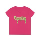 #OrgasmicLiving Ladies’ V-Neck T-Shirt